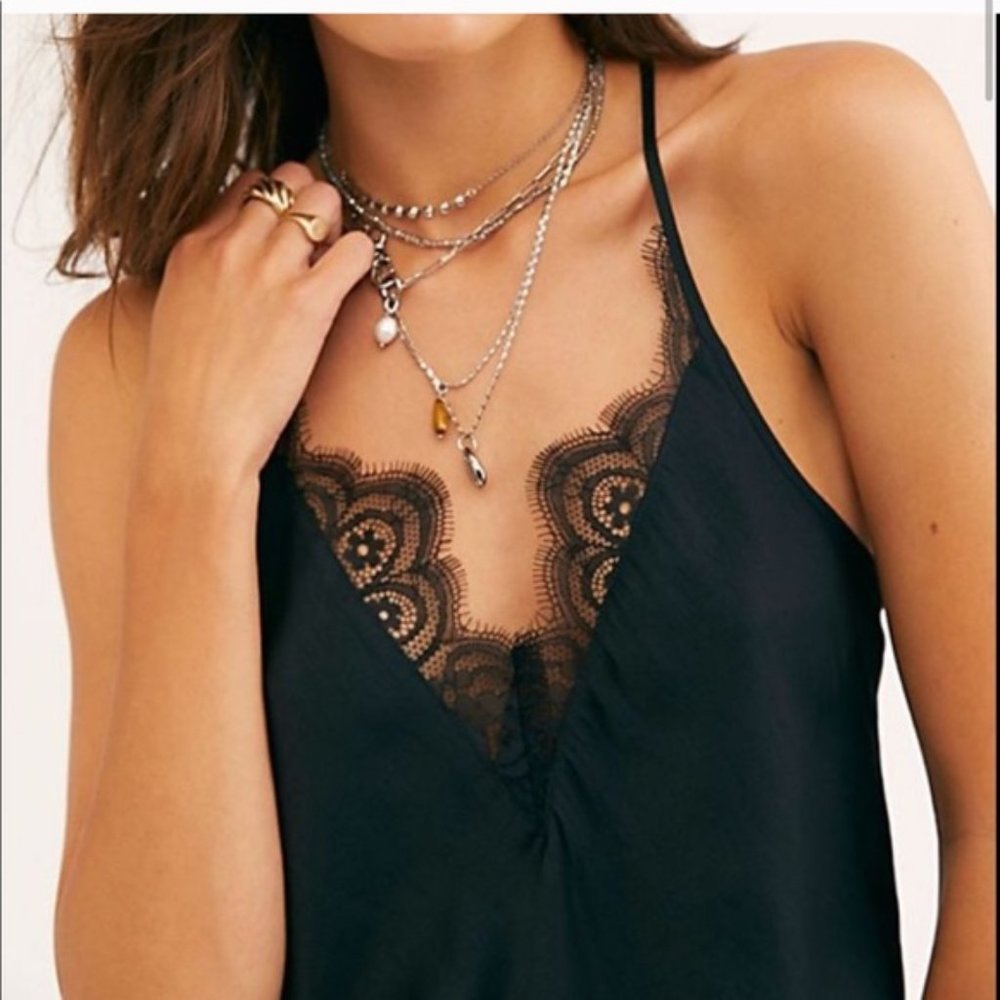 Free People Cami Starlight XS NWT Black